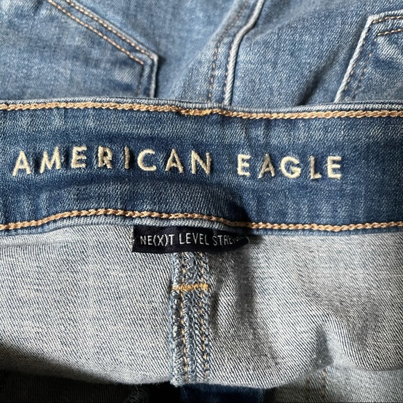 AEO Hi-Rise Mini Denim Skirt Patch Pockets-2 - Picture 7 of 9